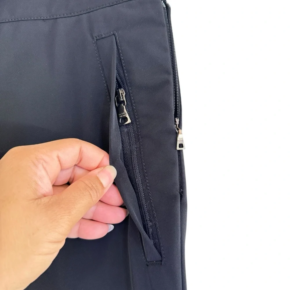 Prada Linea Rossa Womens Technical Sports Stretch Pants Black Zip Hem Size 40 - Picture 6 of 12